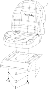 Seat Diagram and Parts List for ZT1-46KH (17TREACN010)(2023) Cub Cadet Lawn Tractor